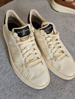 Cole Haan Men’s White Leather Low-Top Sneakers Size 11